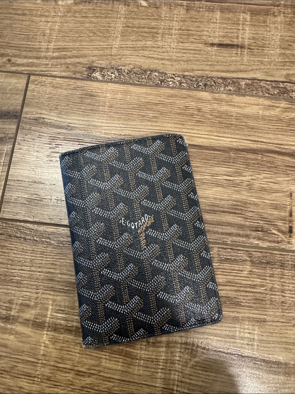 Goyard Black Leather Passport Wallet